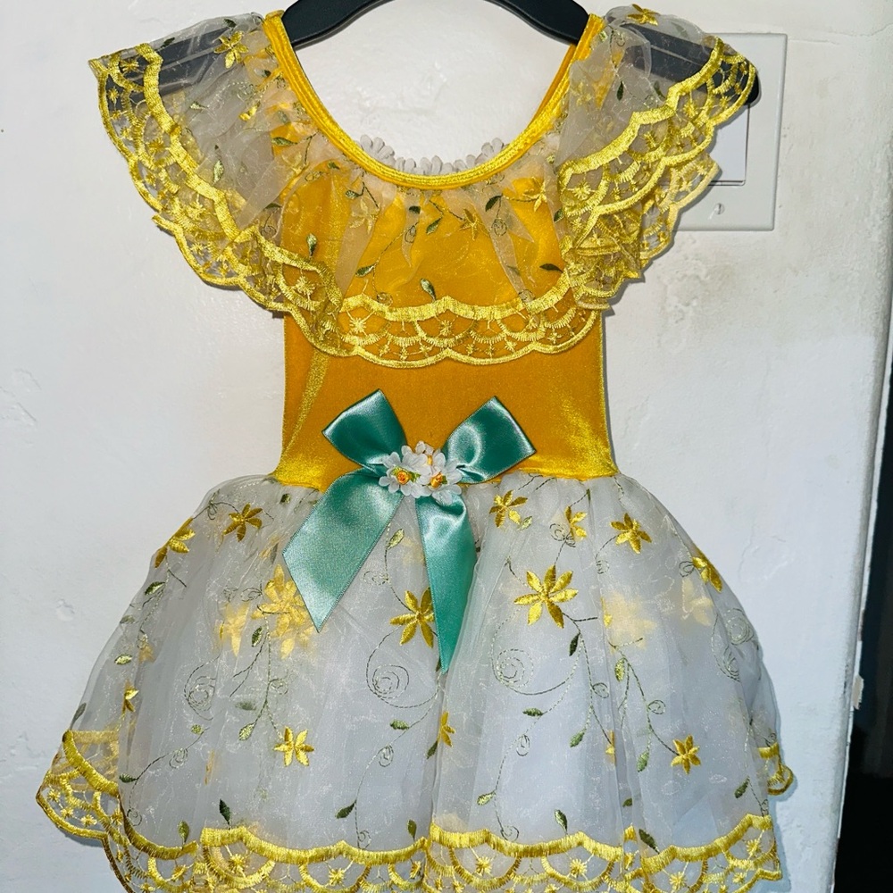 Revolution Yellow and White Floral Dance Costume - Picture 4 of 5